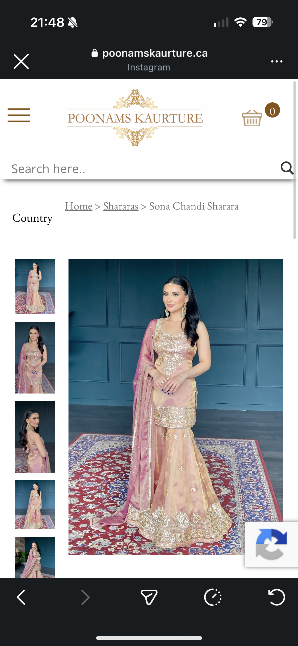 Peach two tone sharara